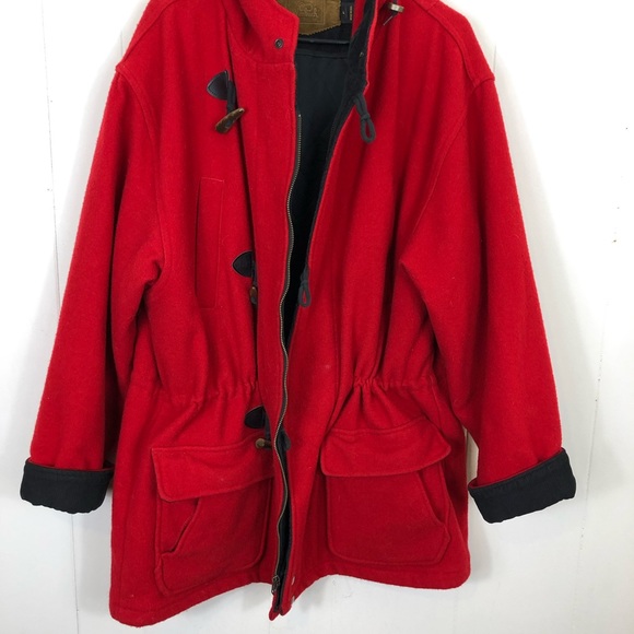 Vintage Woolrich Wool Duffle Coat Sz L - Picture 16 of 16